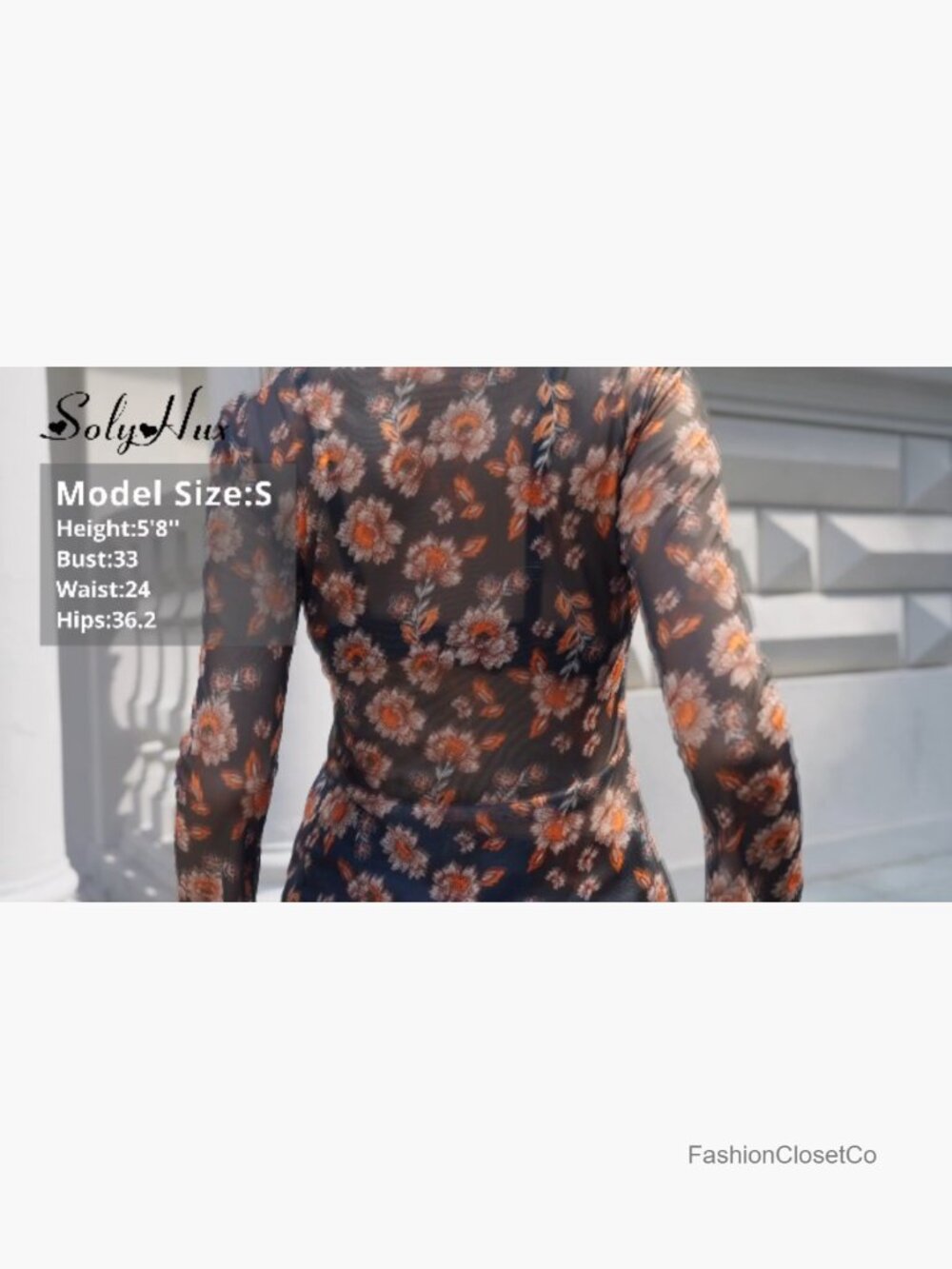 Long Sleeve V Neck Floral Print Button Down Blouse Fitted Tops - Picture 7 of 7